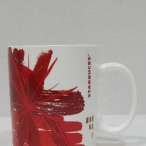 Starbucks 2014 Coffee Mug 15.2 fall oz Red Flower
